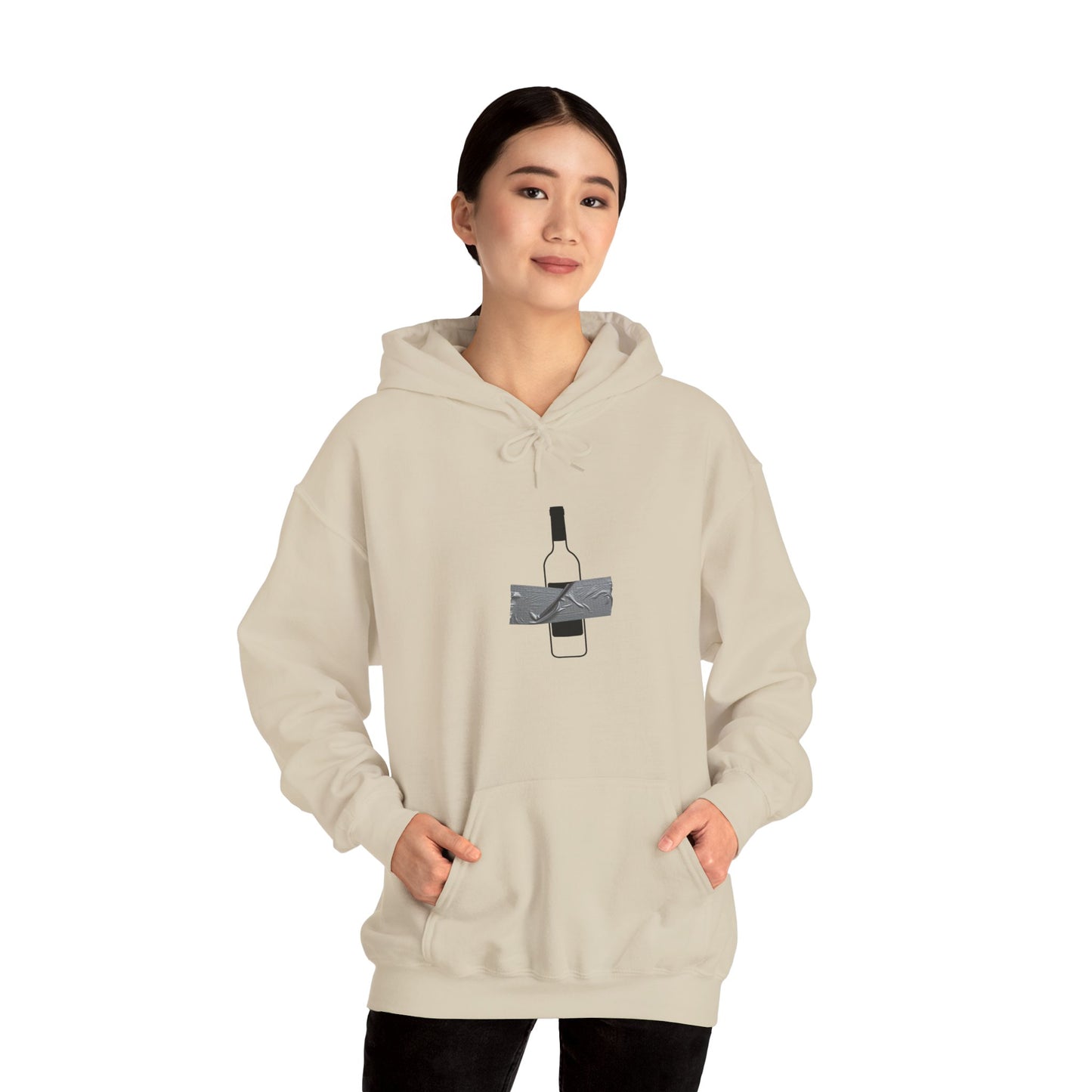 Duck tape wine conceptual art hoodie