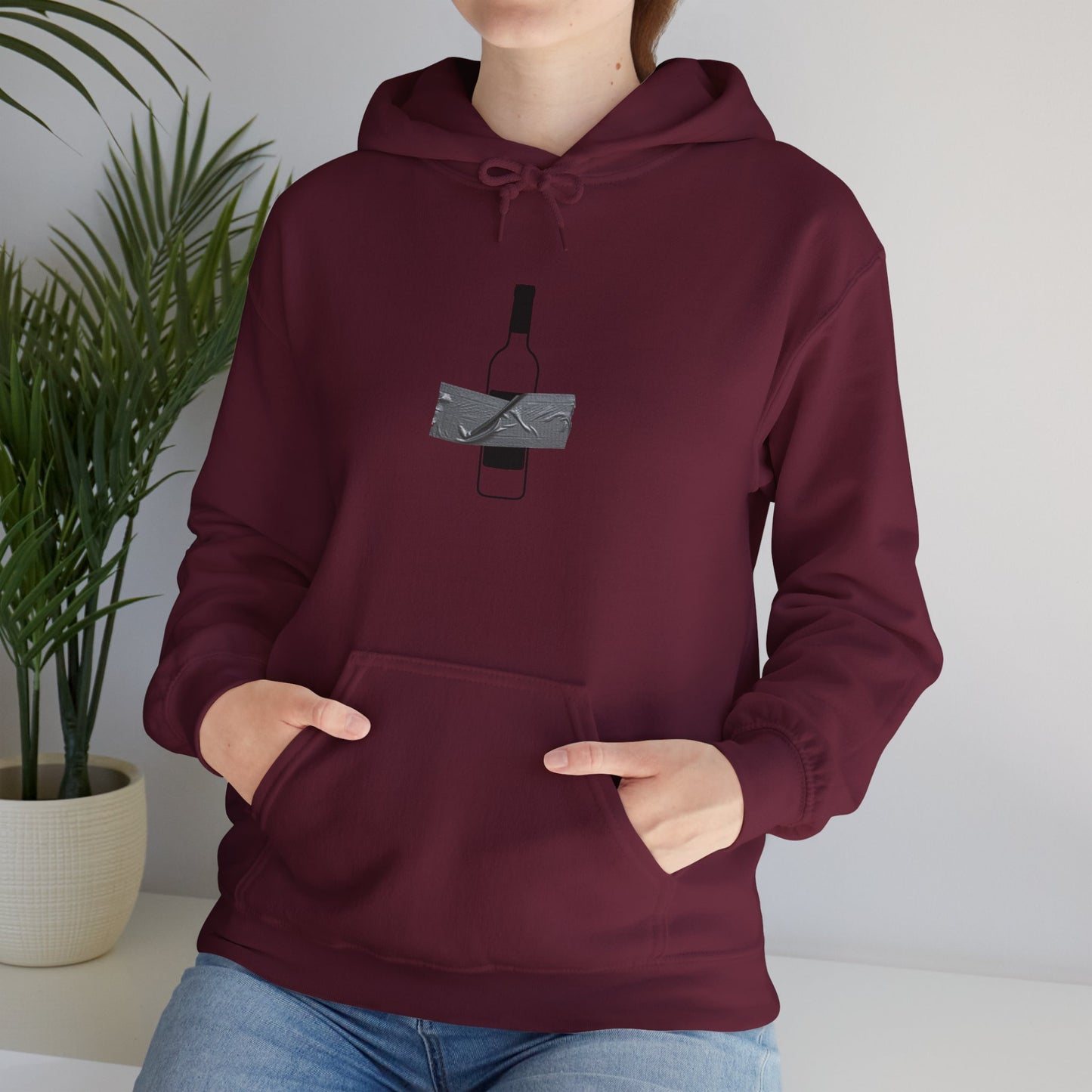 Duck tape wine conceptual art hoodie