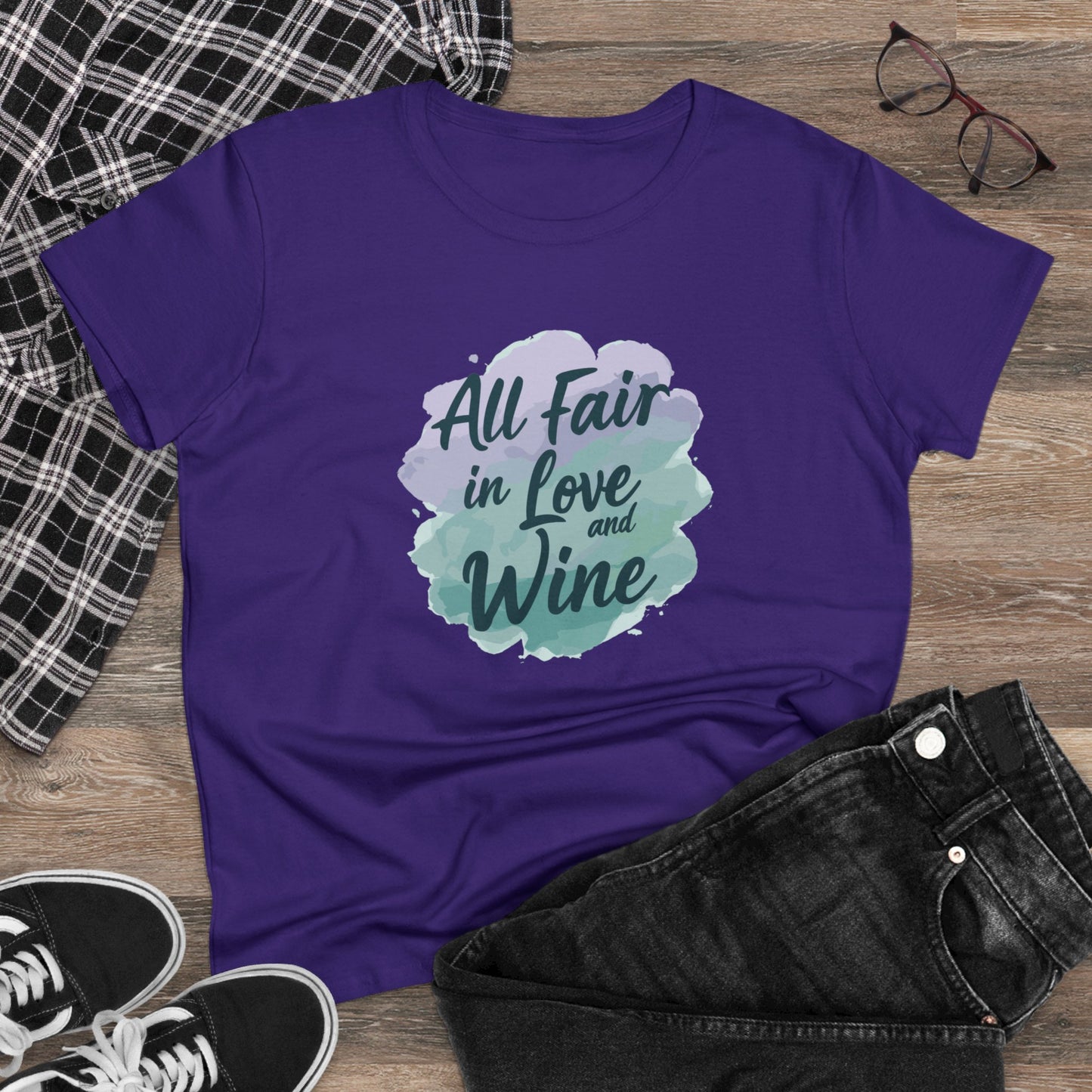 All Fair in Love And Wine Women's Midweight Cotton Tee Shirt