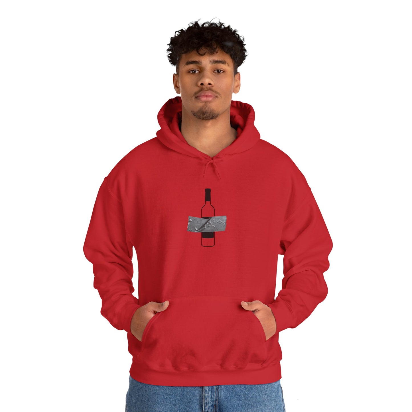 Duck tape wine conceptual art hoodie