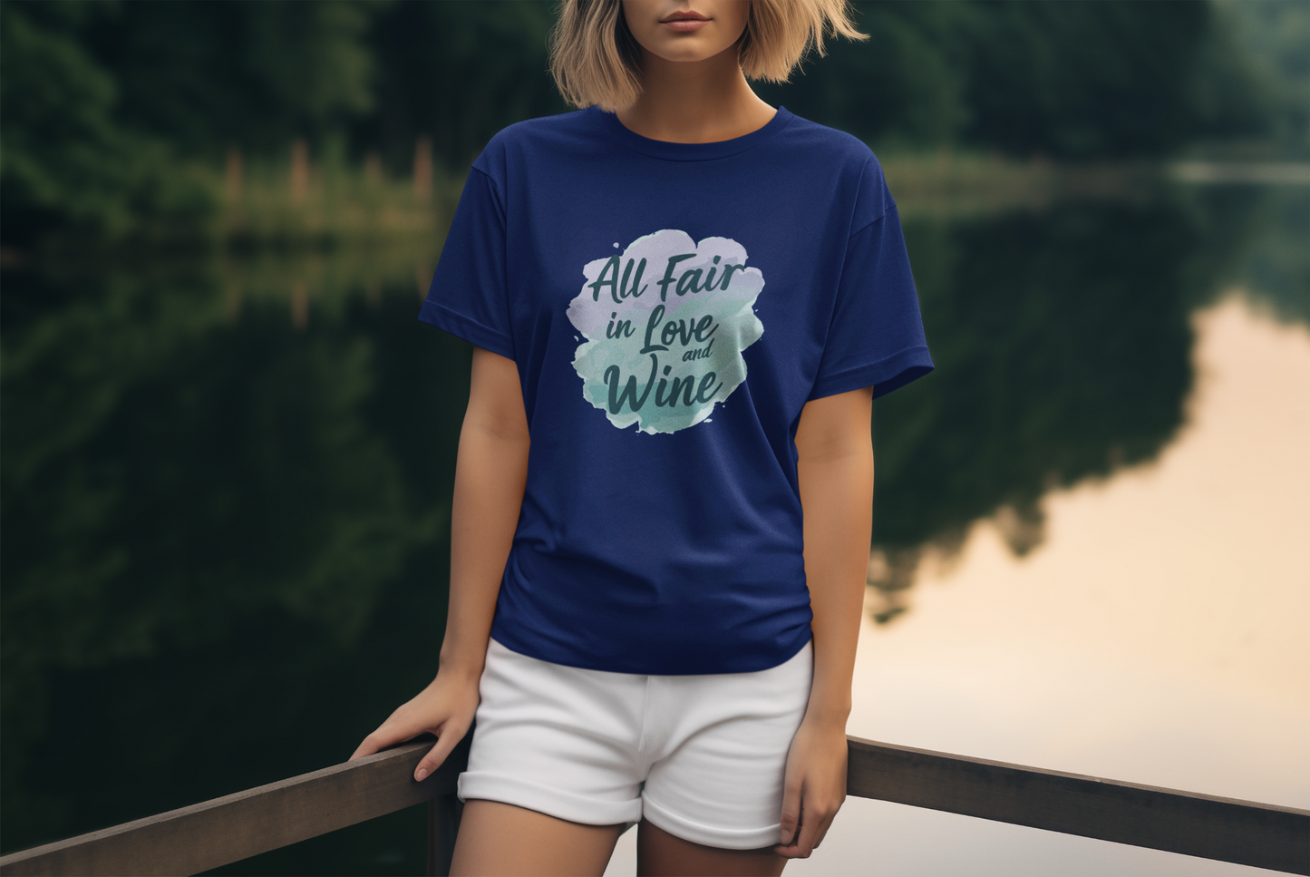 All Fair in Love And Wine Women's Midweight Cotton Tee Shirt